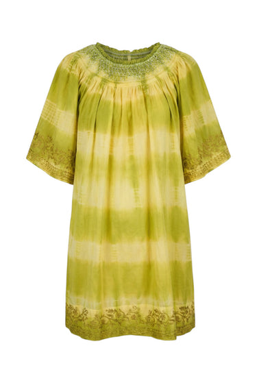 Hand Dye Flagler Mini Dress | Cotton Cambric