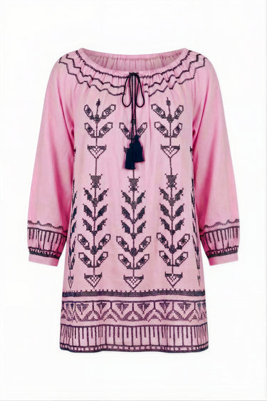 Delray Mini Dress | Linen Teal Hand Dye