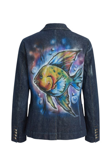 Airbrush Denim Jacket Fish | Vintage Denim
