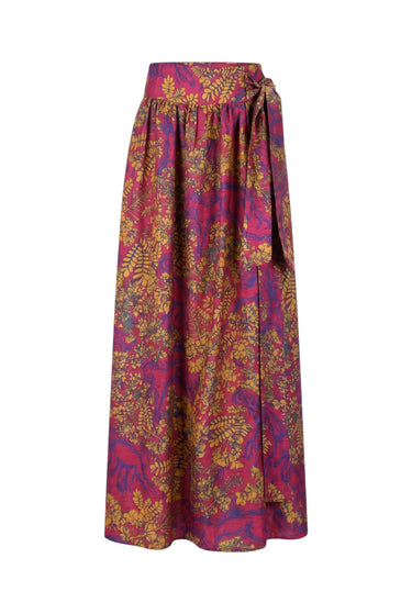 Hand Dye Atlantic Maxi Ball Skirt | Silk Dupioni
