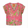 Eve V-Neck Crop Top | Cotton Voile - ROYAL BIRDS TOURMALINE Coniglio Palm Beach