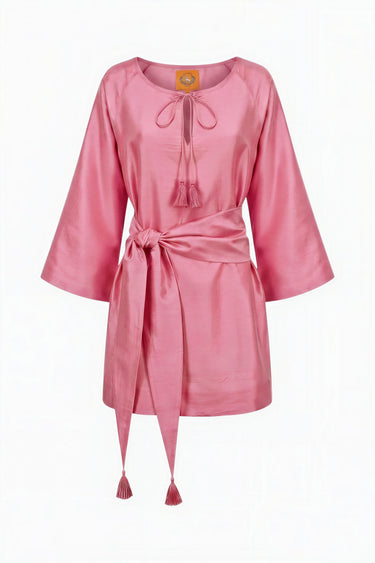 Fran Belted Mini Dress | Silk Dupioni