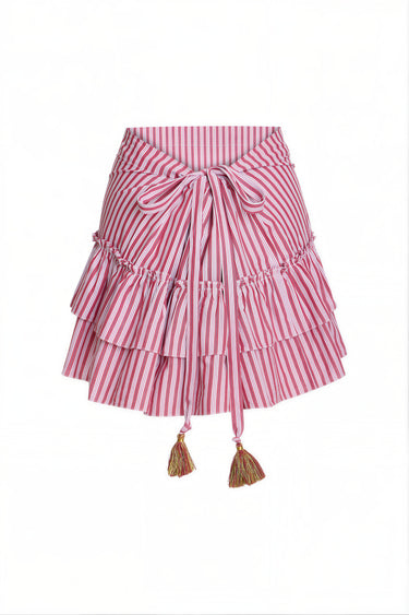 Cinch Back Mini Skirt | Yarn Dye Cotton