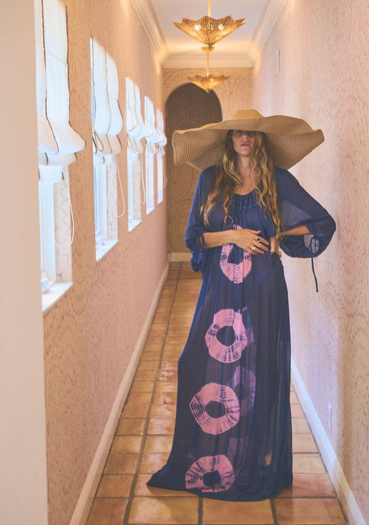 Short Sleeve Delray Maxi Dress | Viscose Georgette